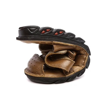 GOMNEAR Vânzare Fierbinte de Vara Barbati Piele Sandale Non Sip de Agrement Plaja Calitate Lumină Rece de Mers pe jos de pe Litoral Pantofi marimea 38-44