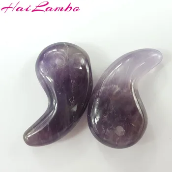 HaiLambo Manual Ametist Violet Cristal Sculptate Magatama Pandantiv Virgulă Margele Romantic Clasic de Bijuterii Pandantive pentru Cadou GY05#