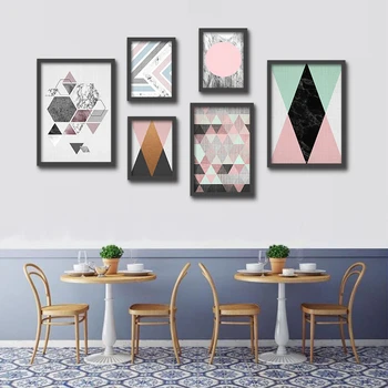 HAOCHU Moderne, Geometrice, Triunghiuri de Munte Panza Pictura Minimalist Forma de Diamant Arta Poster Living Decor Perete Poza