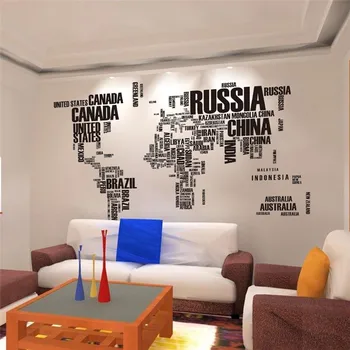 * hartă a lumii mare autocolante de perete original zooyoo95ab creative scrisori harta de perete de arta dormitor decoratiuni acasă decalcomanii de perete poster