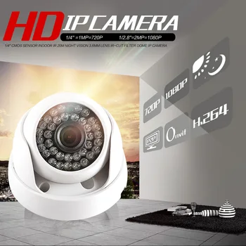 HD 720P 1080P IP Dome IR, Lentila 3.6 mm 2MP IP de Securitate CCTV Camera de Supraveghere de Rețea Onvif P2P Android iOS XMEye P2P Vizualizare