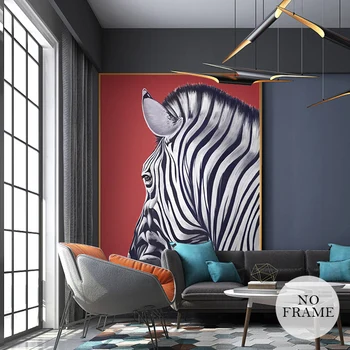 HD Nordic Zebra Panza, Picturi Moderne Pictura Ulei Animale Postere Si Printuri Acasă Derco Arta de Perete Imaginile Pentru Camera de zi