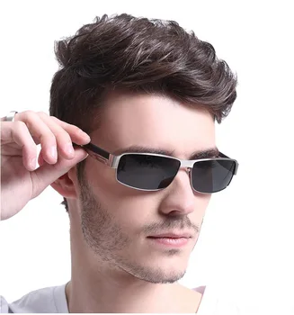 HD.SPAȚIU de Brand Nou de Înaltă Calitate de Metal Dreptunghi Cadru Lentile Polarizate pentru Bărbați ochelari de Soare de Conducere Uv400 Oglindă ochelari de Soare 2017