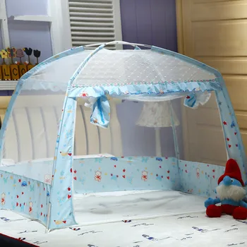 Home textile albastru copil sugar pat net desene animate portabil copii copii plasă de țânțari plase cu ochiuri de pliere roz insecte net lenjerie de pat