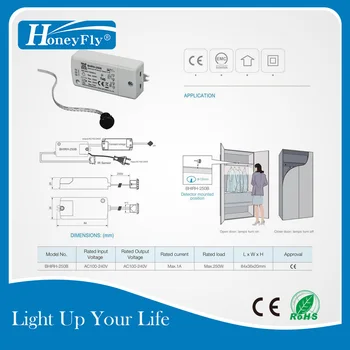 HoneyFly3pcs Patentat IR Comutator Senzor 250W (Max 70W Pentru Led-uri) 100-240V Senzor Infraroșu Comutator Senzor de Mișcare Auto On/off Comutator