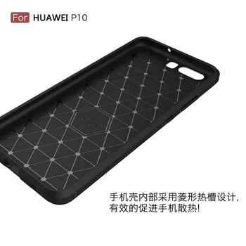 Huawei p10 caz acoperire huawei p10 plus caz 5.5 silicon spate coque Perie de Carbon TPU caz pentru huawai p 10 Huawei P10 lite VTR-AL00