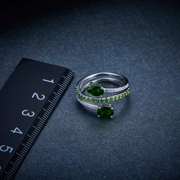 Hutang Piatră prețioasă Naturale Chrome Diopsid și Similare Diamant Solid 925 Sterling Silver Spring Ring Bijuterii Fine prezintă Cadou NOU