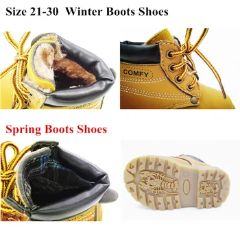 Iarna cald moda copil copil zăpadă cizme pantofi fund moale de pluș bumbac fete băiat cizme Dimensiune 21-30 confortabil pentru copii copii pantofi cizme