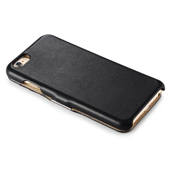 Icarer Alb-Negru Partea Deschisă de Mână din piele Clip Telefonul Caz Acoperire Pentru iPhone6 6s Cu 3 Card Solt Mai bun Cadou
