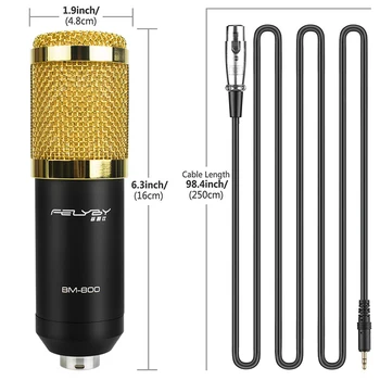 Independent, de trei-culoare opțional BM800 dinamic capacitate cablu de sunet de studio cu KTV înregistrare microfon karaoke