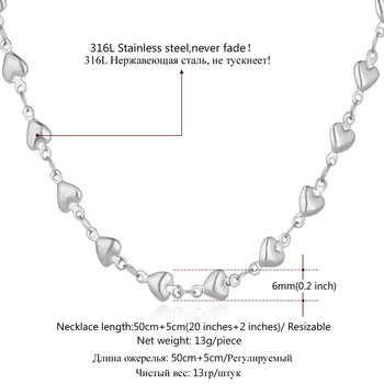 Inima Colier Realizate Cu Înaltă Calitate 316L din Oțel Inoxidabil Bijuterii Cadou Romantic en-Gros de Link-ul Lanț Colier Pentru Femei U7 N350