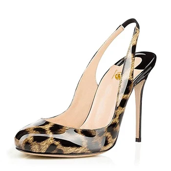 Intenția inițială Frumoase Femei Elegante Pompe Rotund Toe Tocuri Subtiri de Mare Pompe Rosu Negru Nude Leopard Pantofi Femei Plus Dimensiune SUA 4-15