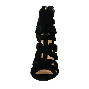 Intenția inițială Noua Moda Femei Sandale Populare Open Toe Tocuri Subtiri Elegante, Pantofi Negri Femei Plus Dimensiune SUA 4-15