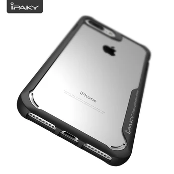 IPAKY Grele Clar de Caz Pentru iPhone 7 si 7 Plus Flexibil Bara de protecție Transparent Înapoi Caz Acoperire Pentru iPhone 7 Plus Cristal Caz