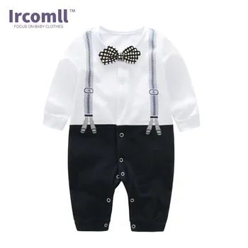 Ircomll 2018 Primăvara Nou-Născuți Haine Băiat Copil Din Bumbac Cu Mâneci Lungi Domn Salopetă Ziua Combinezonul Copilul Roupas De Bebe Clothi