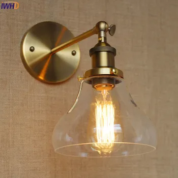 IWHD Antic, de Epocă, Retro, Lumini de Perete Bar Cafea Sticlă de Argint Industrial Lampă de Perete Edison Tranșee Wandlamp CONDUS Scara de Lumină
