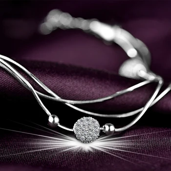 Jemmin Cadou de Ziua Îndrăgostiților Alb Diamond Argint 925 Margele Bratari Fine Femeie Bijuterii Brățară Braclets Femei