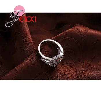 JEXXI de Înaltă Calitate Moda Bijuterii Zircon Cristal Argint 925 Nunta Logodna Inele Pentru Femei
