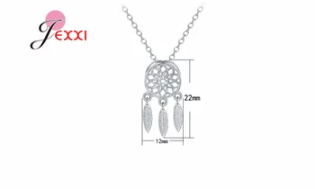JEXXI Dreamcatcher Stil de Moda de Argint 925 Set de Bijuterii pentru Femei Colier Cercei Accesorii de Petrecere