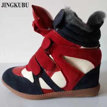 JINGKUBU Clearance-PU Piele Cizme de Moda pentru Femei Pantofi de Iarna Pentru Femeie America Europa de Înaltă Calitate a Crescut În Pantof de Femeie