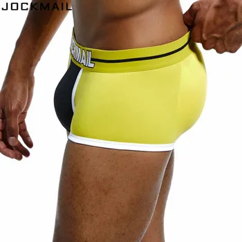 JOCKMAIL brand Fata + spate Magie Fese push-up detașabile cupa umflatura consolidarea sexy barbati lenjerie intima boxeri gay lenjerie intima penis
