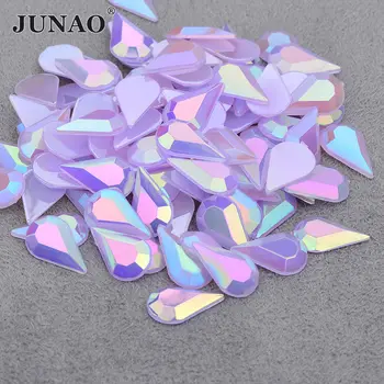 JUNAO 5*8mm 8*13mm Violet AB Cristale Picătură Strasuri Culoare Mix Nail Art Pietre Flatback Cristal Acrilice Non Remediere rapidă Strass