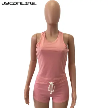 JYConline Sexy Body Femei Salopetă Și Salopeta 2017 Vara Bodycon Salopeta Costum 2 Seturi De Piese Plus Dimensiune Pantaloni Scurți, Salopete