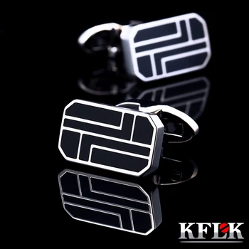 KFLK Bijuterii camasa butoni de Moda pentru barbati Brand Negru manșetă link-uri Buton de Înaltă Calitate de Nunta de Lux de sex Masculin Transport Gratuit