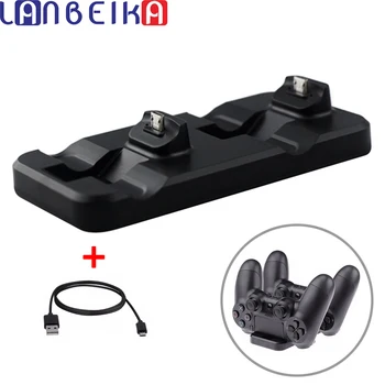 LANBEIKA Dual USB Dock Încărcător Stație de Stand PS4 PlayStation 2 Controler de Joc Mâner Cablu de încărcare pentru PS4 Cradle Suport