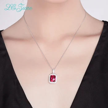 L&miruna S925 Argint Coliere Pandantive Pentru Femei 5.52 ct Ruby Piatră prețioasă Dreptunghi Roșu piatră de Lux Bijuterii Fine P0065-W01