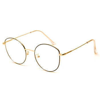 Langford brand rotund vintage rama de ochelari femei cateye optice ochelari cu ramă de aur ochelari baza de prescriptie medicala ochelari mari 5942