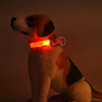 LED-uri de animale de Companie Câine Guler Camo Print LED Noapte Lumină de Siguranță Strălucire Luminos Lumini Intermitente Gât Guler Pentru Mici Meidum Mare de Câini Pisici