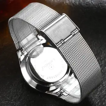 LIANDU Nou Top Ceas de Lux Barbati de Brand Ceasuri bărbătești Ultra Subțire din Oțel Inoxidabil Plasă de Trupa Cuarț Ceas de mână de Moda ceas casual
