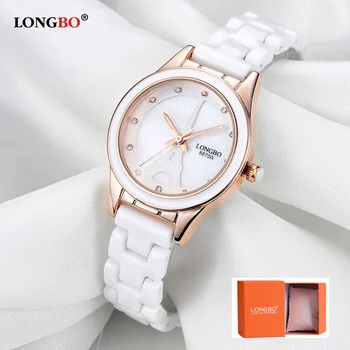 LONGBO Brand de Top Bărbați Femei de Lux Cuplu Iubitorii de Ceasuri de mână de Moda de la Geneva Ceas Ceramic White Gold Curea Ceas Reloj Mujer