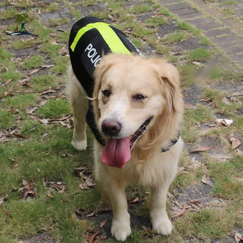 Lovoyager în aer liber animale de companie haine plasă de securitate Hamul Reglabil siguranță reflectorizante Câine de Poliție Vesta Black S/M/L/XL