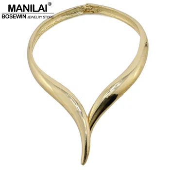 MANILAI Brand Șarpe Design Salopete Colier Pentru Femei 2017 Aliaj de Zinc Mare Cuplurile Guler Colier Maxi Chocker Collier femme
