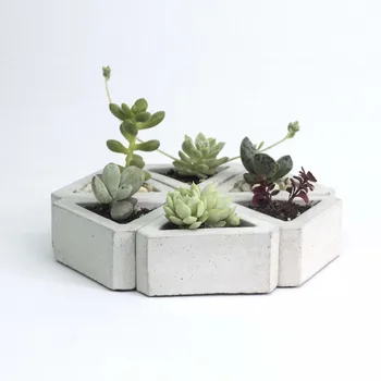 Matrite de silicon Triunghi forme concrete de flori multi - carne de ciment 3d ghiveci plante suculente ciment plantator de mucegai acasă decora