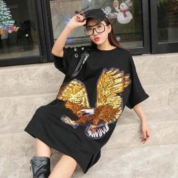 Max LuLu Vara Brand de Lux Fete 3d Vultur Streetwear Femei Paiete Tricouri Harajuku Camiseta Femei Trunchiate Tricou Plus Dimensiune