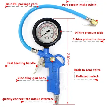 Metalice de inalta precizie presiunea în anvelope auto masă manometru anvelope de ulei hidraulic tip pointer masa