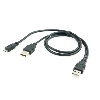 MIcro USB 5PIN Y cablu de Date USB 2. 0 2 dual Un Tip de sex Masculin cu alimentare prin usb de încărcare de 2,5