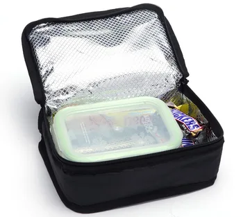 MIER Portabil Izolate Termic Sac Cooler Mini Sac de masa de Prânz pentru Copii, Negru & Portocaliu