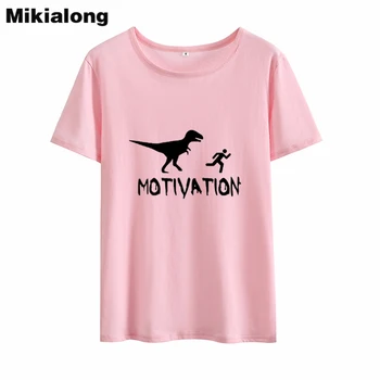 Mikialong Motivația Grafice Amuzante Tricouri Femei 2018 Vara din bumbac Tumblr Tricou Femei Maneci Scurte Largi Tricou Femme