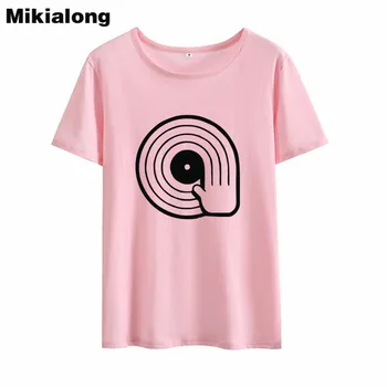 Mikialong Muzica Dj Punk Rock Tricou Femei 2018 Vara cu Maneci Scurte din Bumbac T-shirt Femei Casual Pierde Tricou Femme Topuri