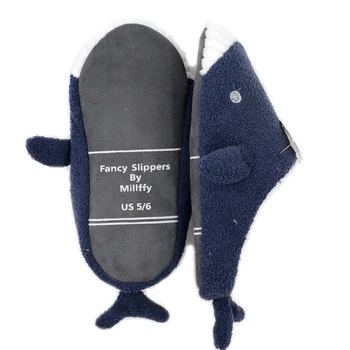 Millffy drăguț balenă de pluș, papuci de toamnă și de iarnă fată Japoneză pluș moale rechin de jos etaj interior acasă plat pantofi dormitor