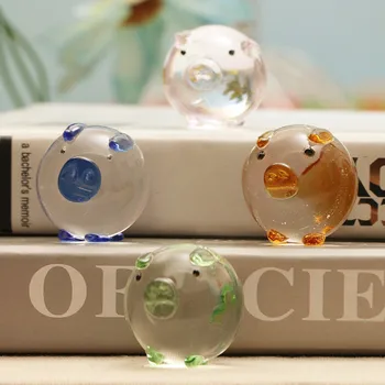 Mini Crystal Porc Figurine De Cristal De Sticlă Animale De Porc Figurine Acasă Decorare Nunta Cupluri Sticlă Artizanat Cadouri