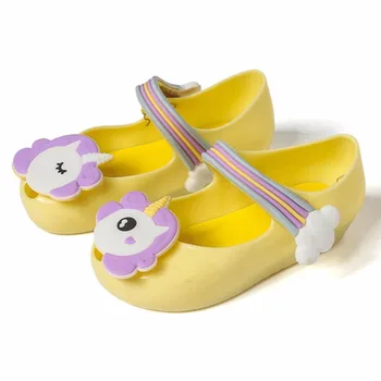 Mini Melissa 2018 Unicorn Pantofi de Vara Noi Jeleu de Pantofi Dargon Sandale Gură de Pește Fata Non-alunecare de Copii Sandal Toddler