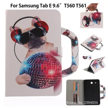 Moda Animalelor sFor Samsung Galaxy Tab E 9.6 Caz Pentru Samsung Galaxy Tab E T560 SM-T560 T561 Smart Cover din Piele PU Funda Cazuri