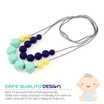 Moda Colier Silicon Baby Teetining Colier Mordedor Nursing jucării Teether de Calitate Alimentară Dentitie Margele Bijuterii de Luare BPA Free