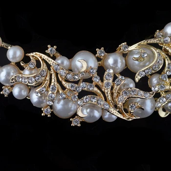 Moda coreea Colier de Perle Cercei de Mireasa Seturi de Bijuterii Mirese Placat cu Aur cercei set Nunta Rochie de Bal Accesorii