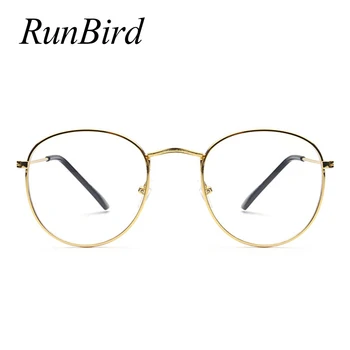 Moda Vintage Rotund ochelari de Soare pentru Femei Brand Designer Retro Cadru Metalic Ochelari de vedere Obiectiv Clar de sex Feminin Optice Ochelari 1297R